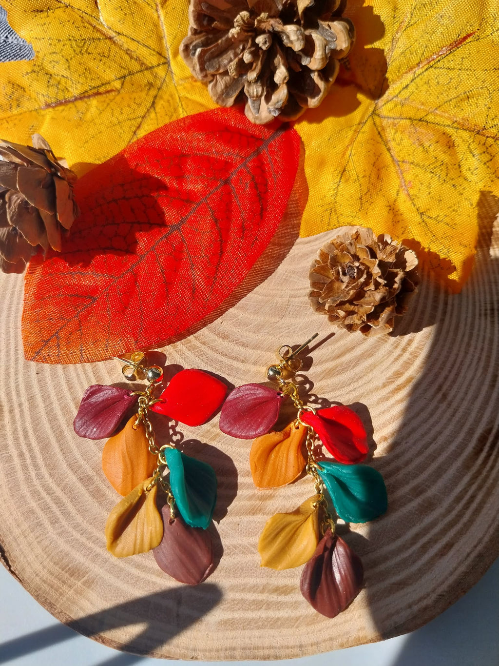 Boucle d' oreille pétale automne