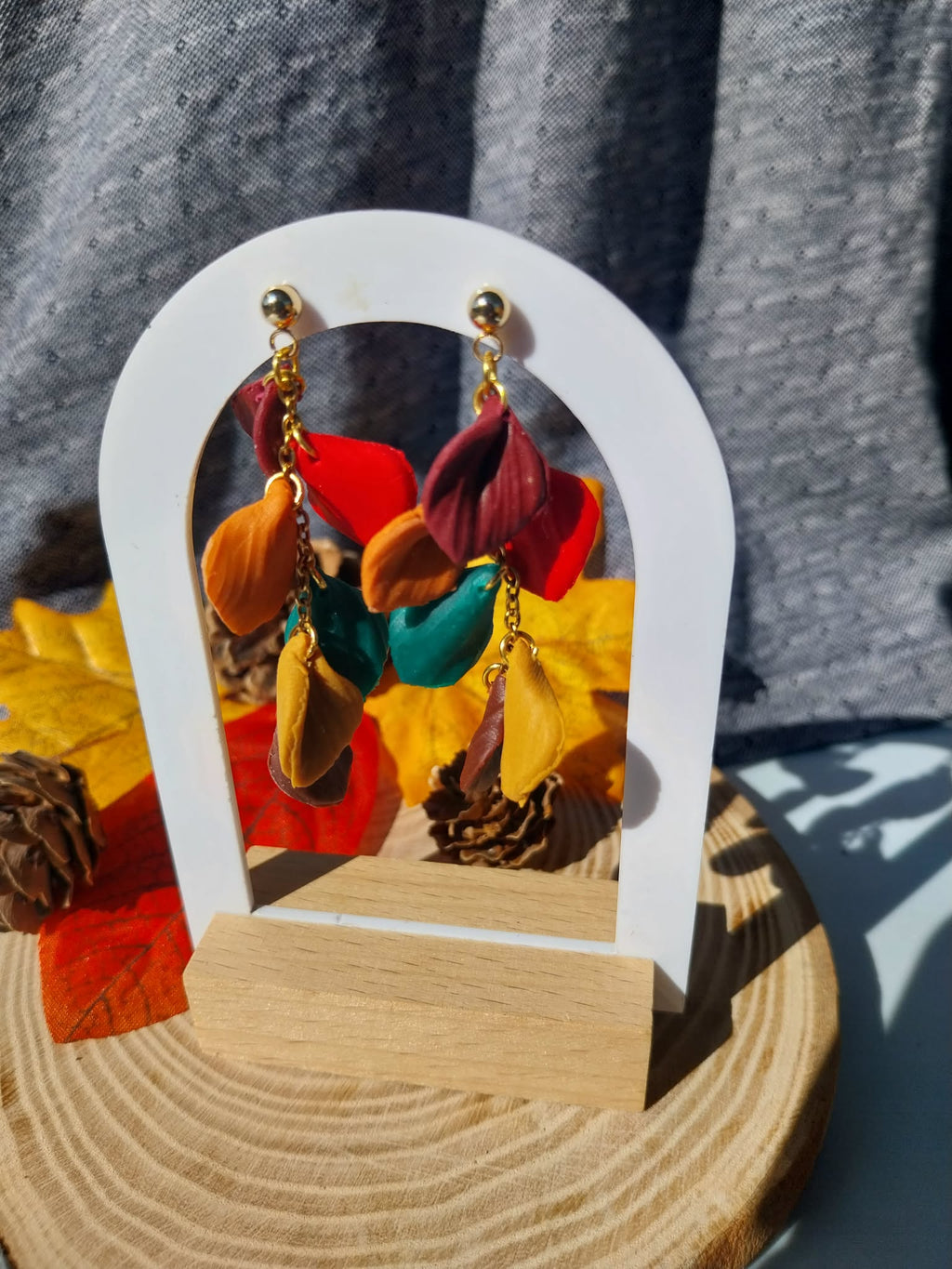 Boucle d' oreille pétale automne